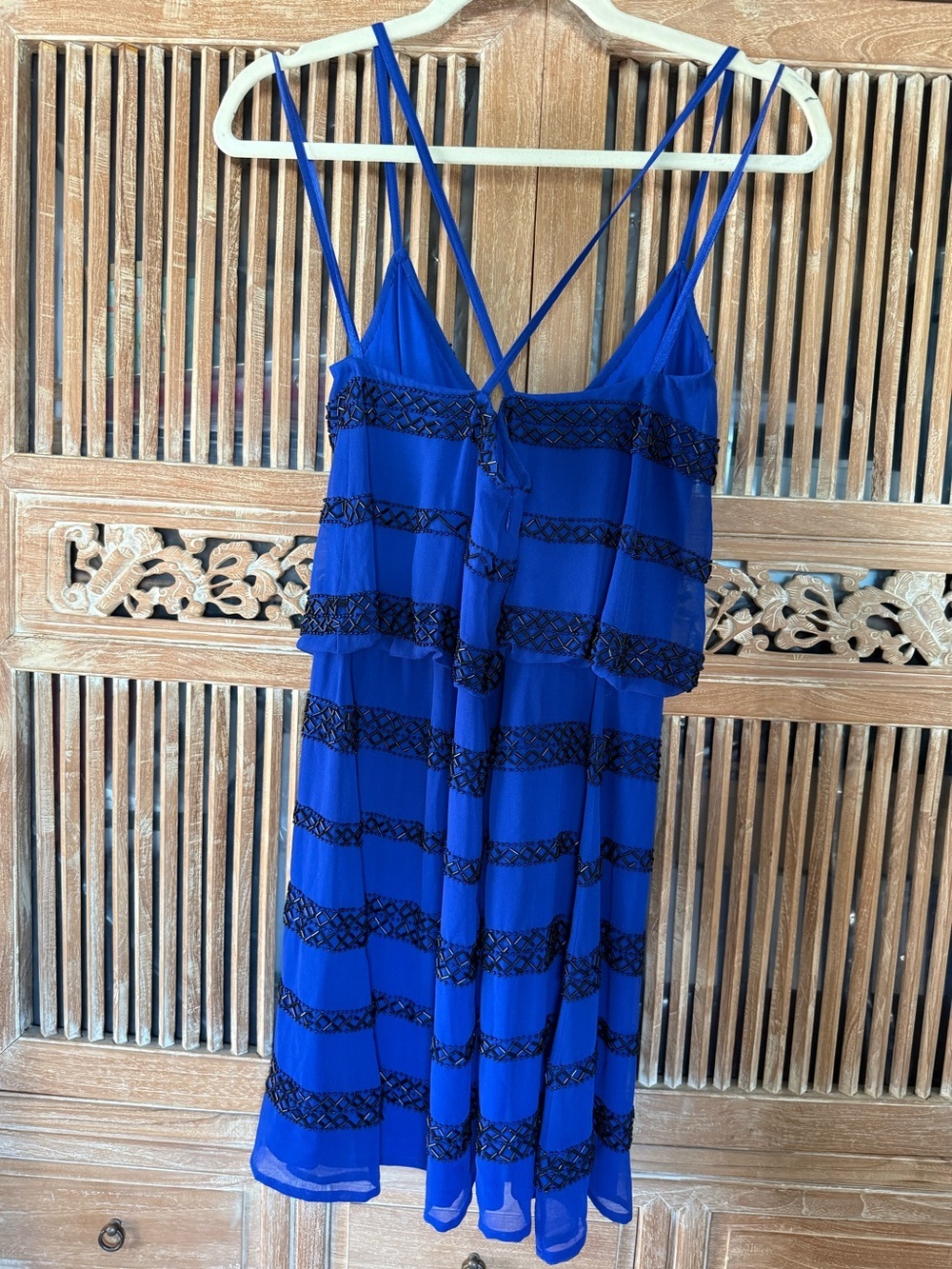 Yumi Kim Blue Beaded Mini Dress - Picture 3 of 4